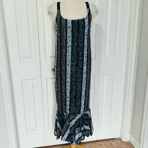 ABS Allen Schwartz Black and Blue Sequin dress with adjustable straps